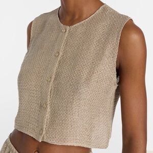 Leset Stella linen blend vest in Dune NWT